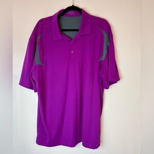 Nike Golf Polo Shirt Men's Large Magenta Purple Grey Performance Stretch Golf